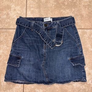 Mudd Blue Denim Mini Skirt with Belt